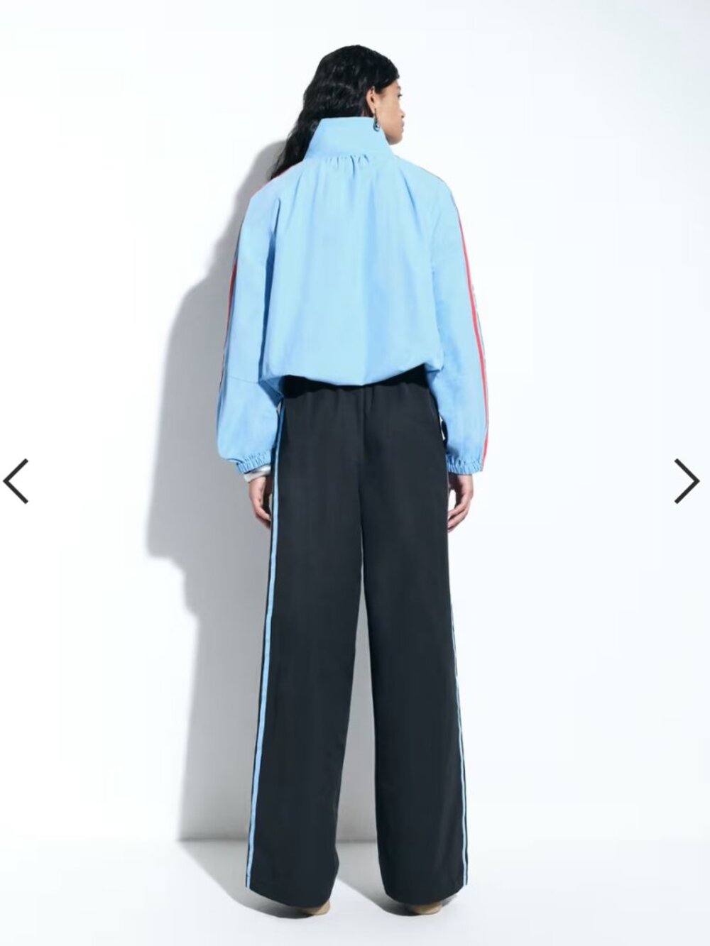 adidas Originals x ASOS women's wide leg track pants in navy, size small - Picture 2 of 11